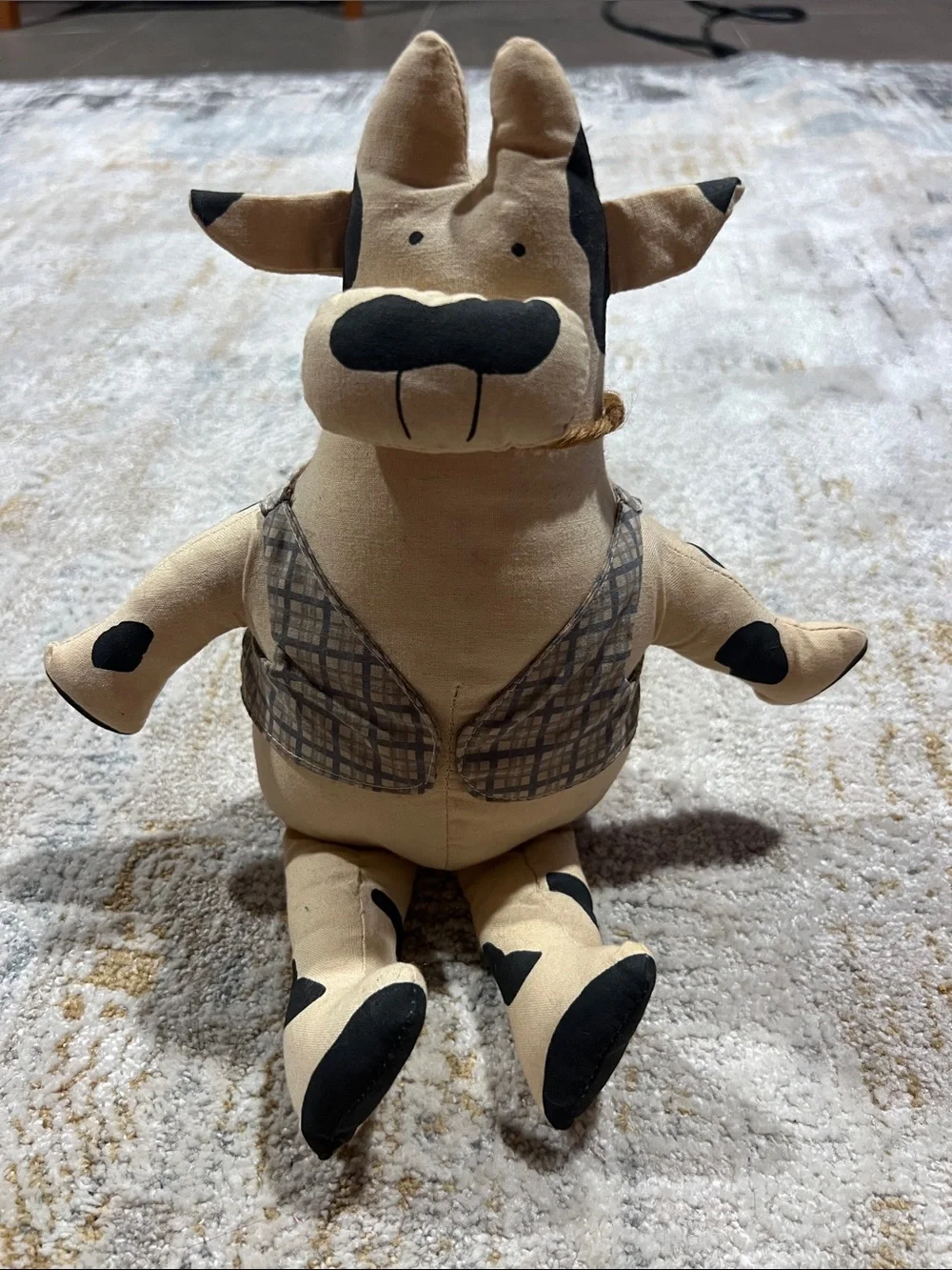 Vintage moo cow country handmade doll z32